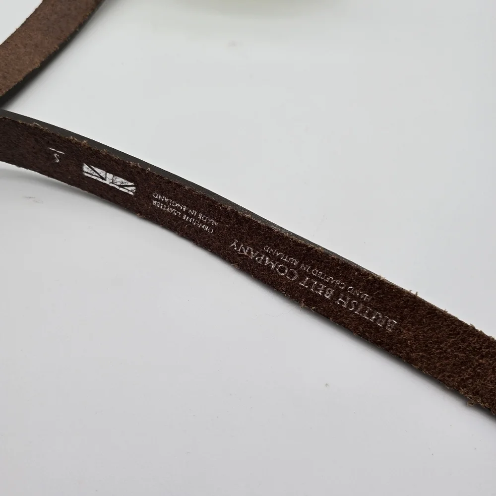 British Belt Company Leather Brass 27 28 29 30 32 Womens Brown